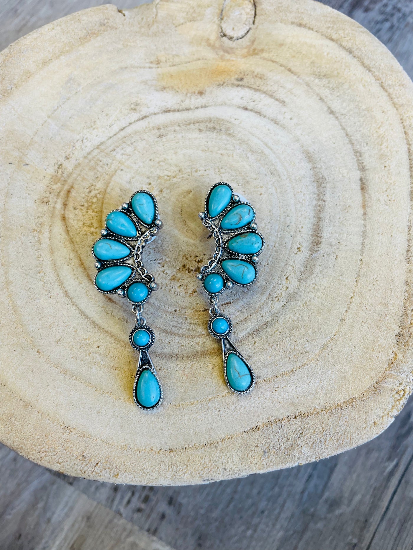 Turquoise Crescent Earring