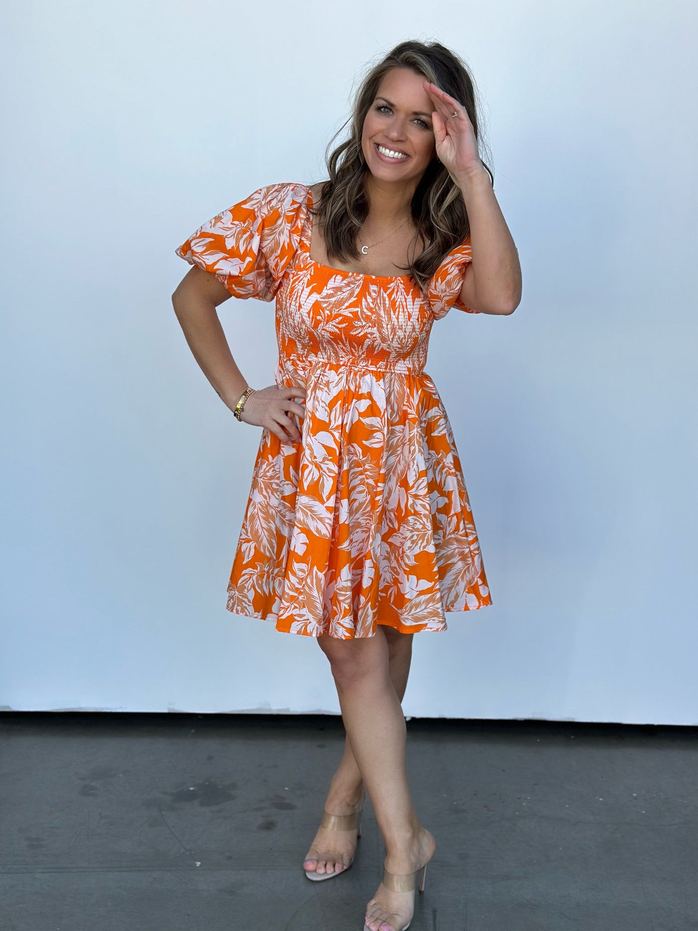 Orange Tropical Dress-FINAL SALE