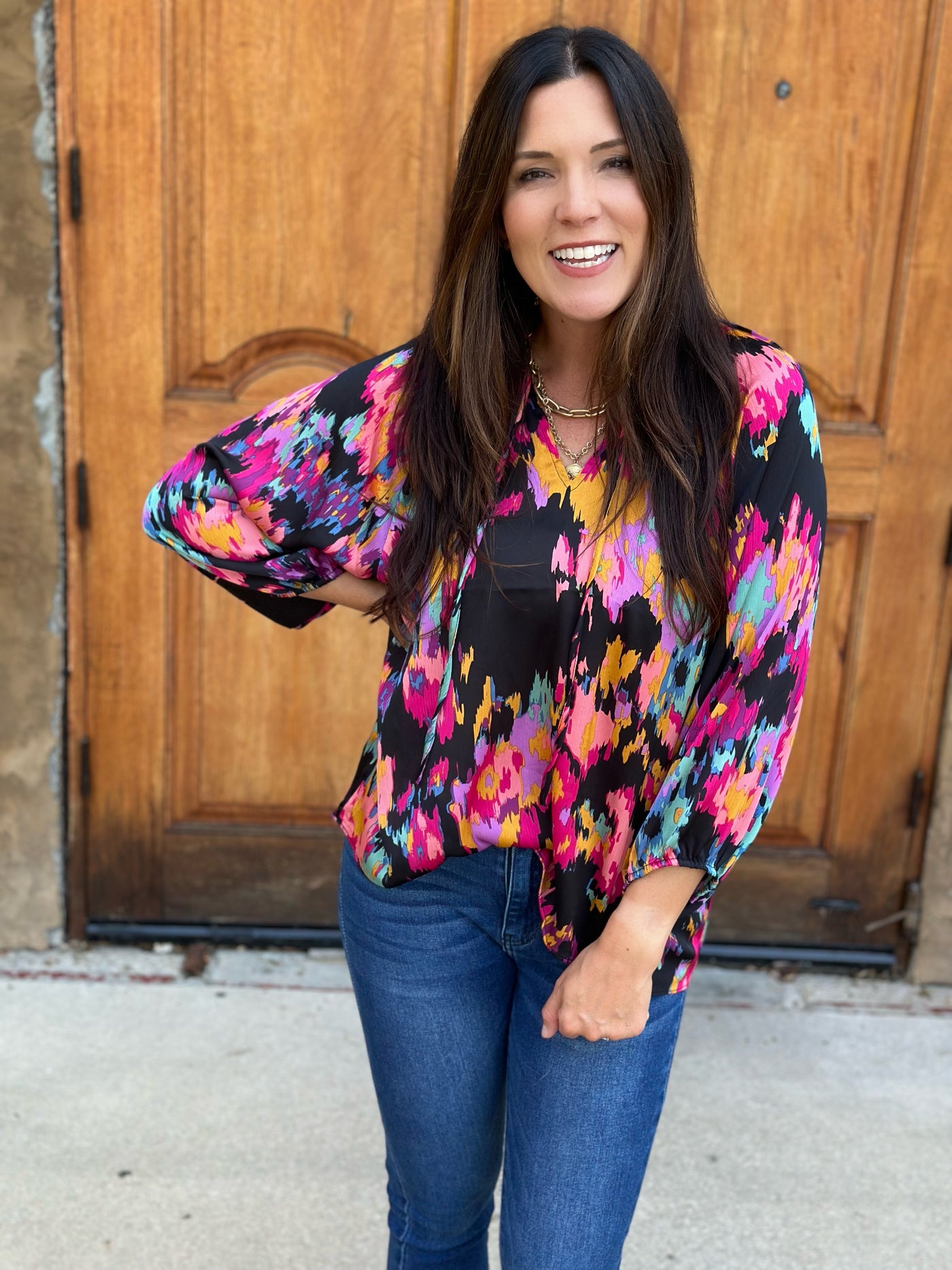 V-Neck Satin Top