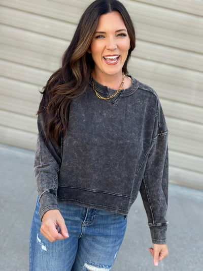 Mineral Washed cropped sweatshirt