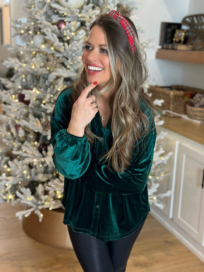 Velvet V-Neck Top