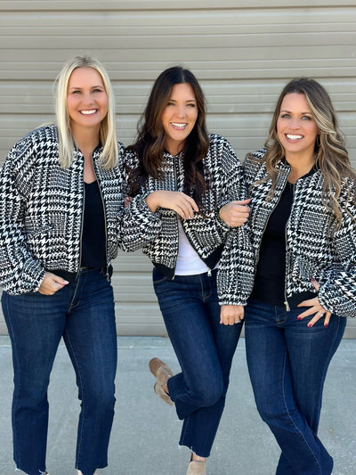 Black/White Houndstooth Jacket