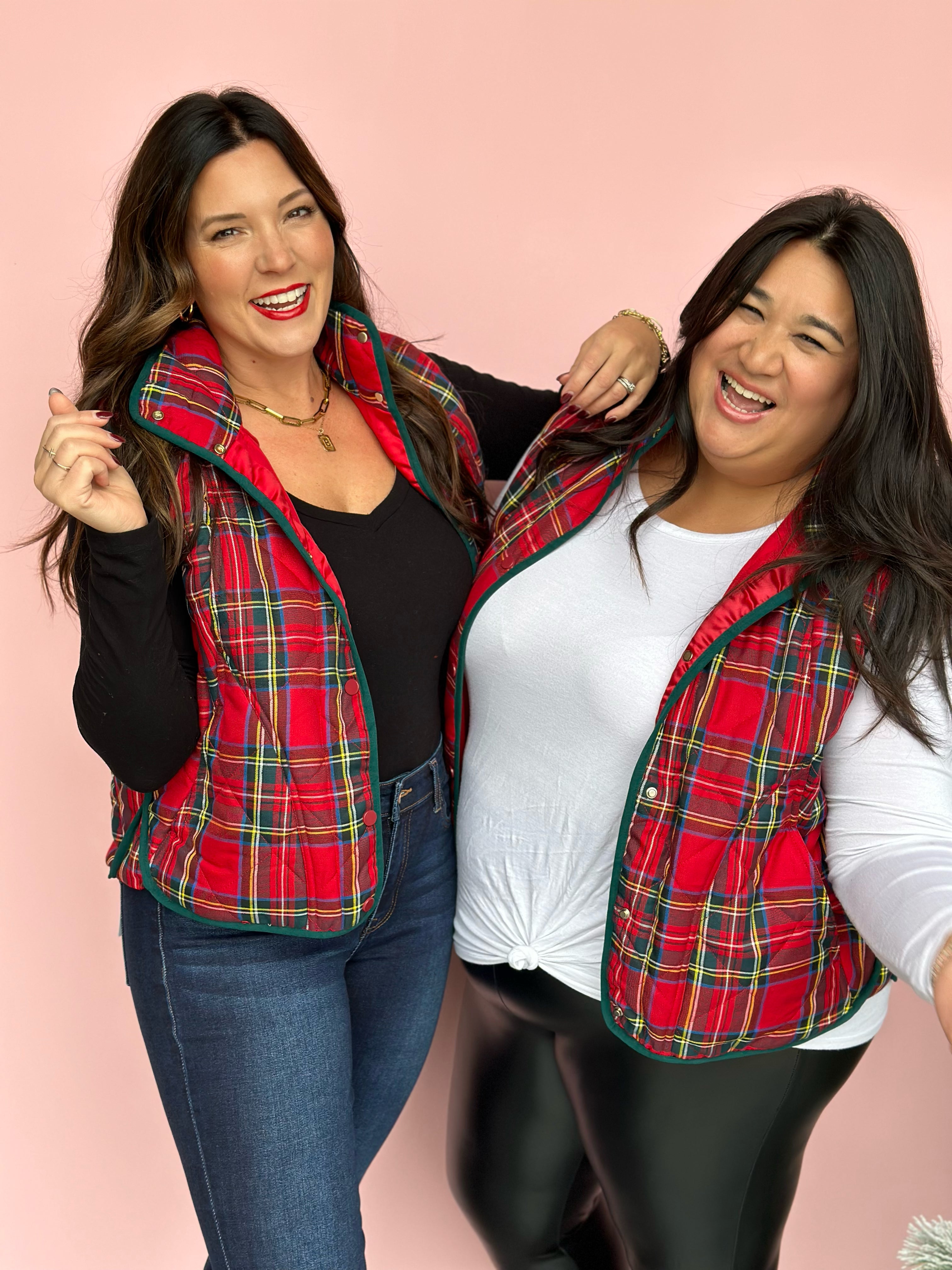 Plaid vest plus size 2025