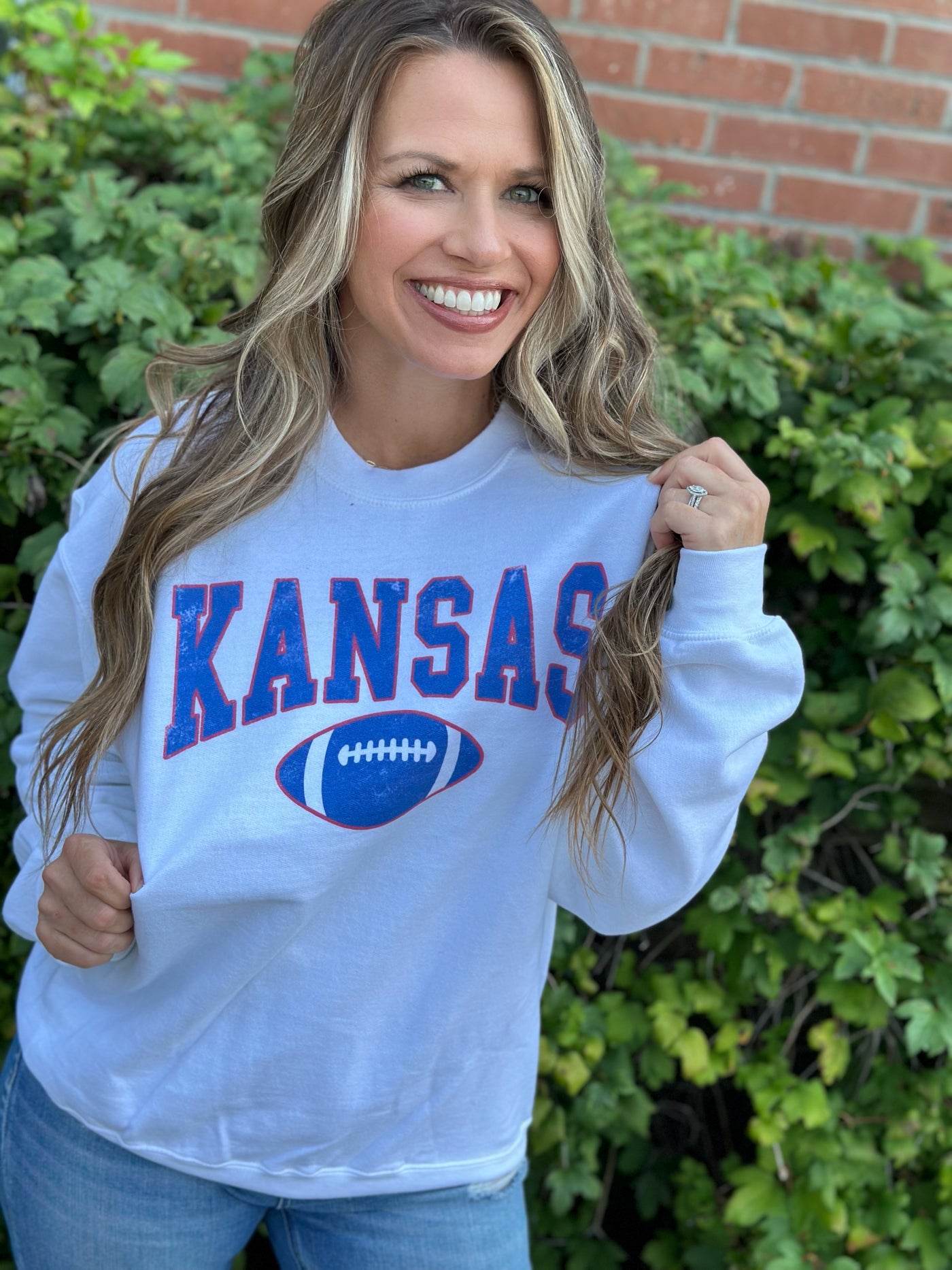 White Kansas Graphic Sweatshirt