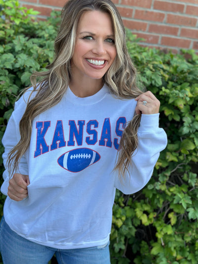 White Kansas Graphic Sweatshirt
