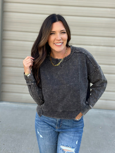 Mineral Washed cropped sweatshirt