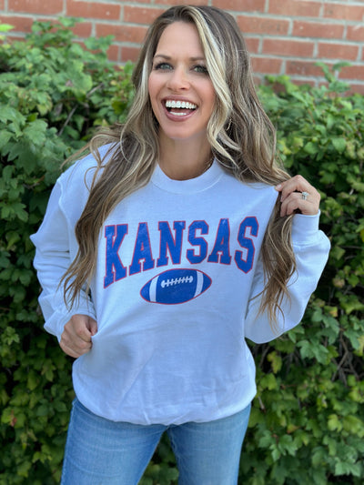 White Kansas Graphic Sweatshirt