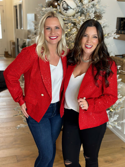 Red Sparkle Blazer