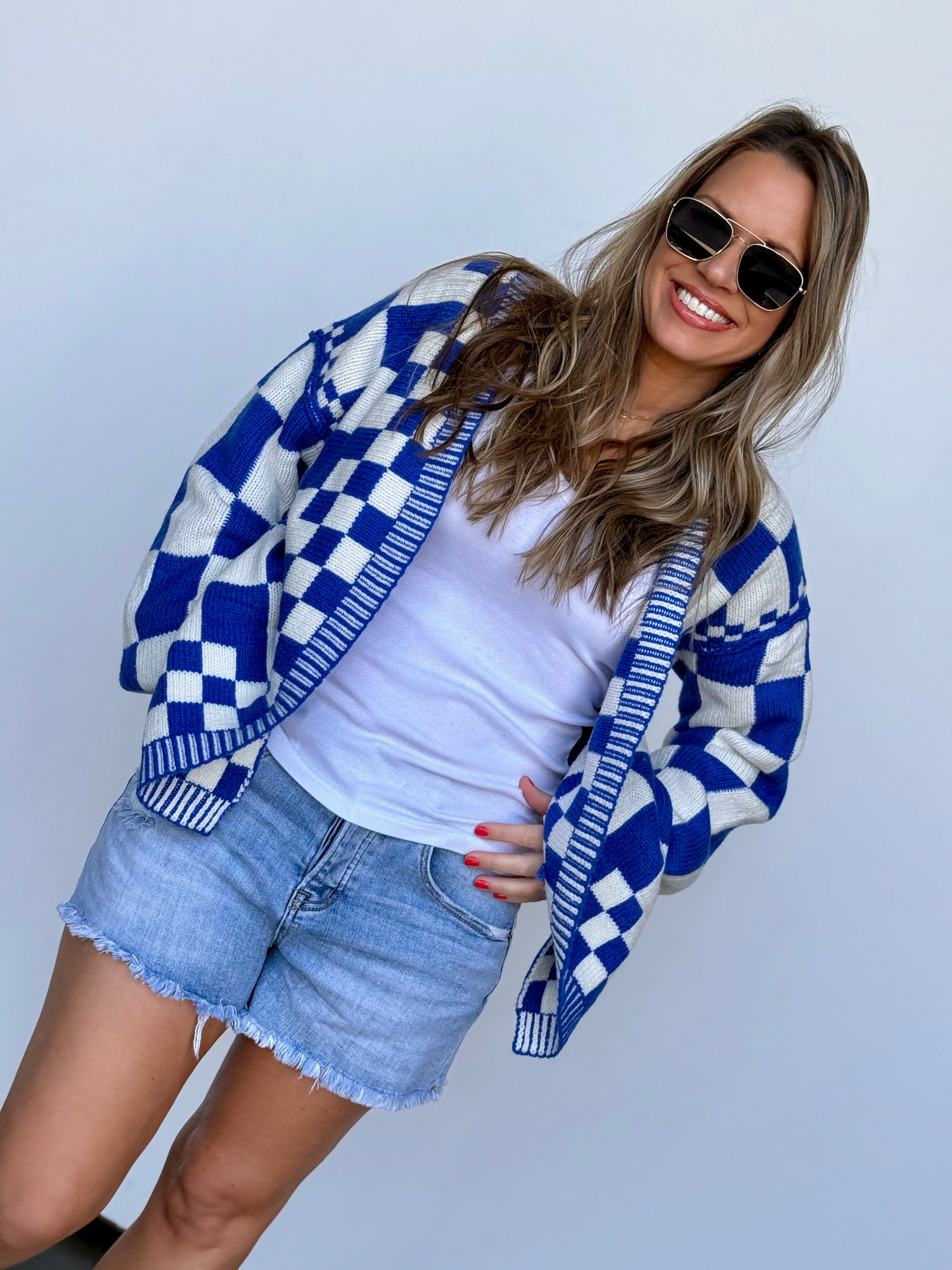 Blue Checkered Cardigan – Love Letters Blue Checkered Cardigan – Love Letters