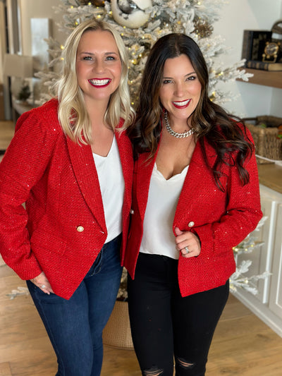 Red Sparkle Blazer