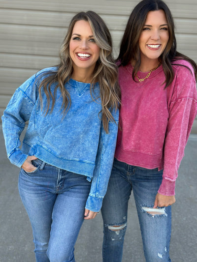 Mineral Washed cropped sweatshirt