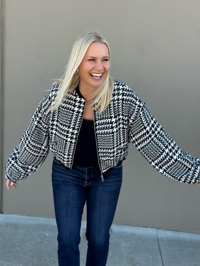 Black/White Houndstooth Jacket