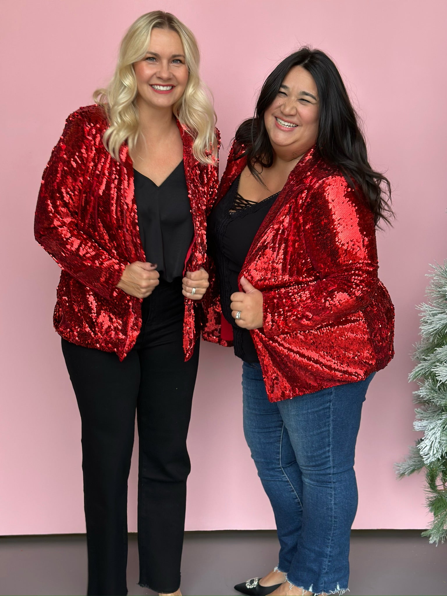 Red sequin blazer womens new arrivals