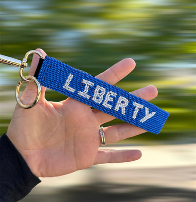 Liberty Blue Jays Beaded Keychain