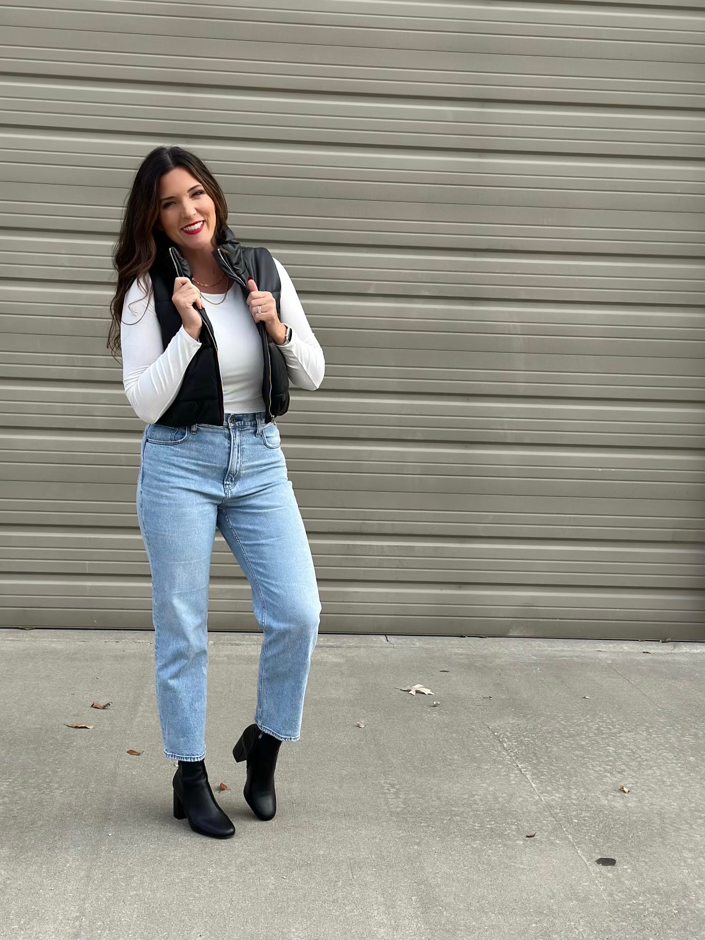 Vegan Leather Puffer Vest