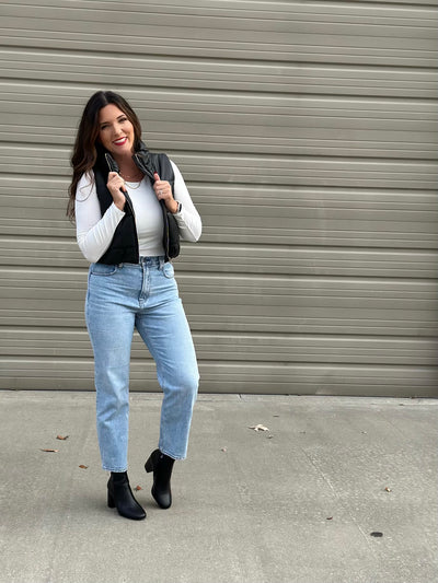 Vegan Leather Puffer Vest