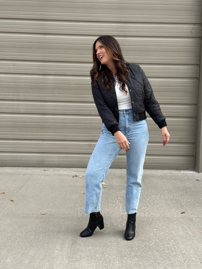 Quilted Bomber Jacket