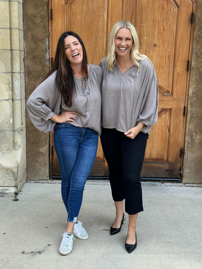 Satin Dolman Oversized Blouse