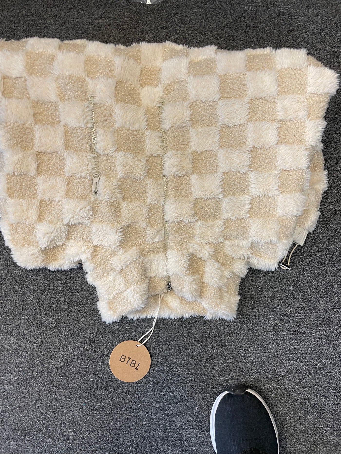 Ivory Checkered Sherpa