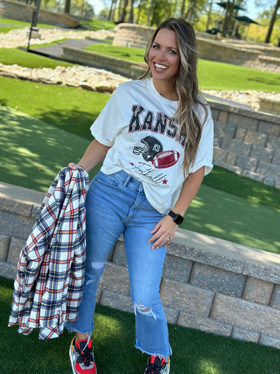 Kansas Football Long Crop Tee