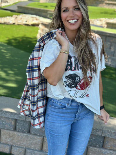 Kansas Football Long Crop Tee