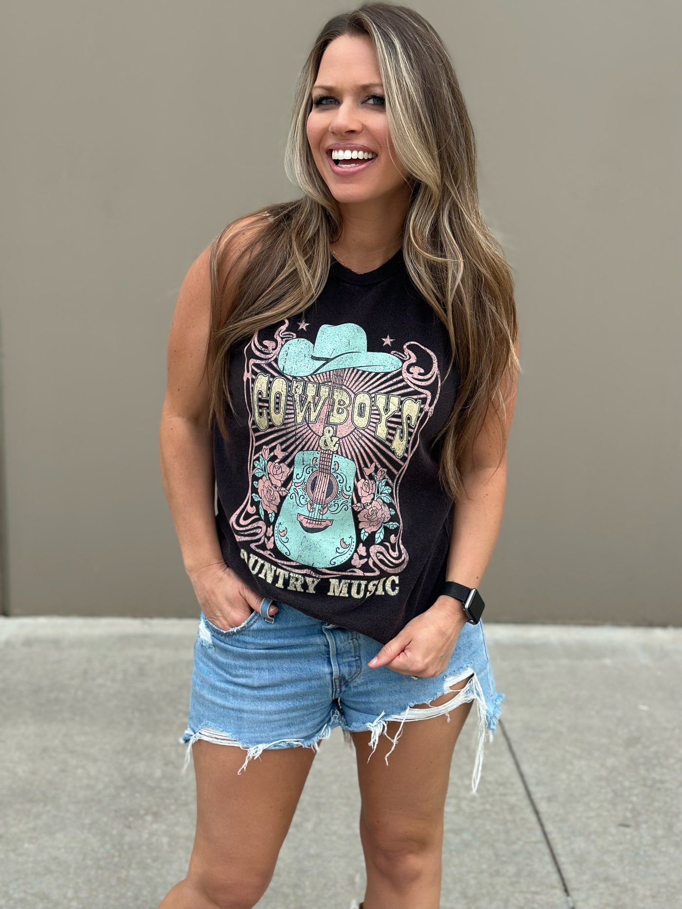 Cowboys & Country Music Muscle Tank-FINAL SALE