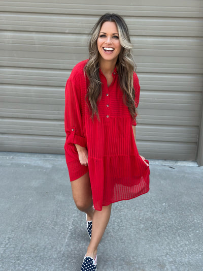 Textured-Stripe Dress - FINAL SALE