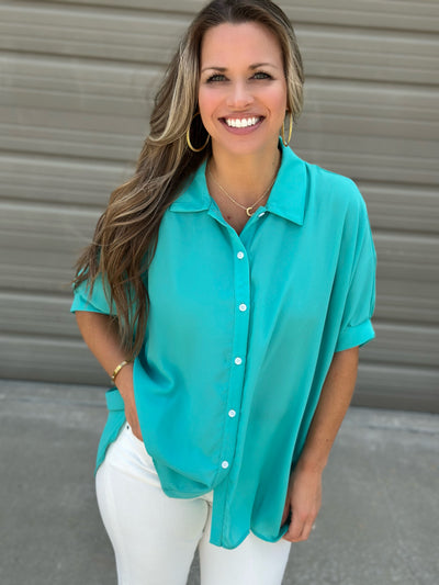 Short Sleeved Button Up- FINAL SALE