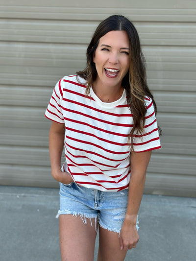 Simple Red and White tee FINAL SALE