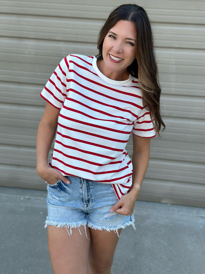 Simple Red and White tee FINAL SALE
