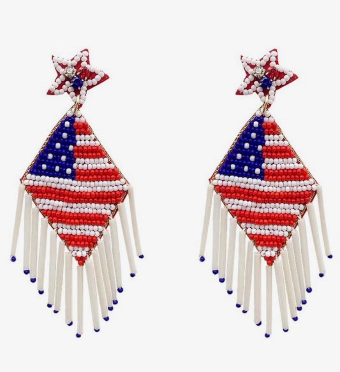 USA Flag Bead Earring
