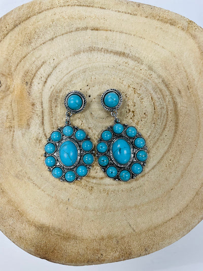 Round Turquoise Earring