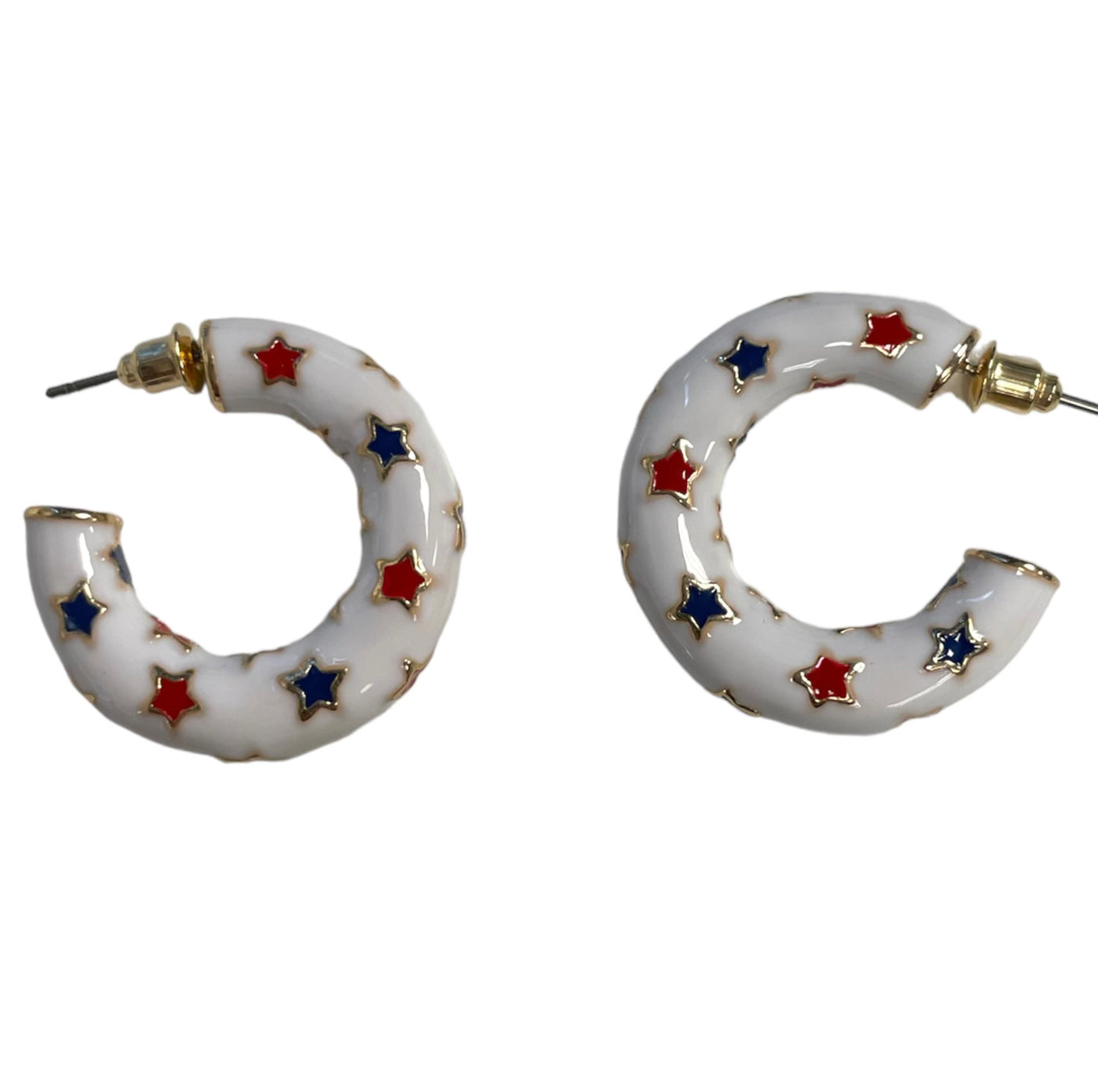 Red White & Blue Hoop Earring