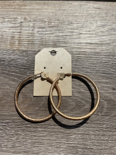 Hammered Gold/Silver Large Hoop
