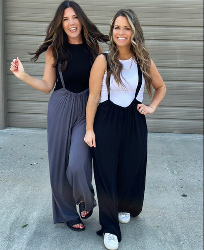 Washed Woven Suspenders Style Jumpsuit-FINAL SALE