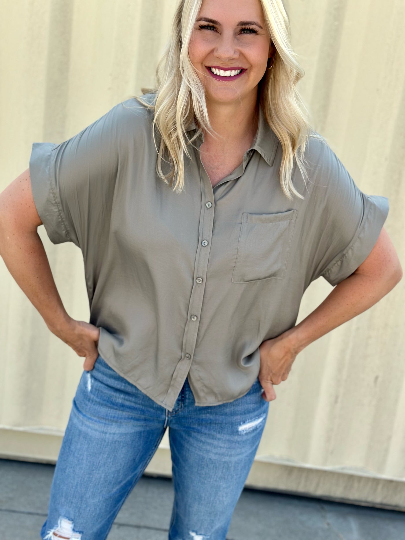 Sage button down FINAL SALE
