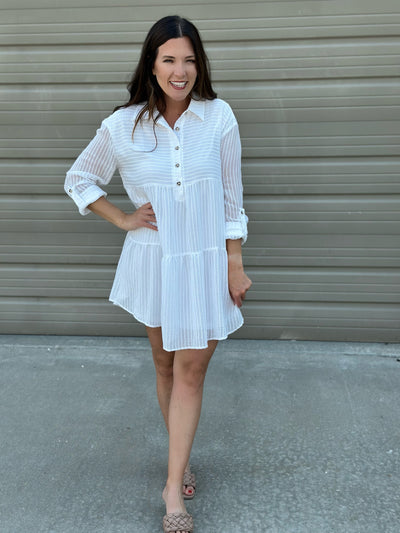 Textured-Stripe Dress - FINAL SALE