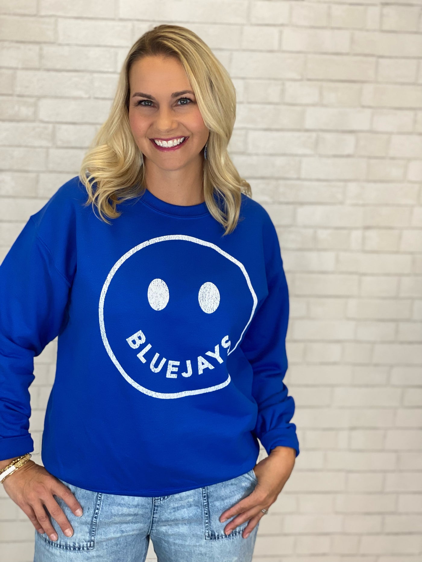 BlueJay Smiley Face Sweatshirt