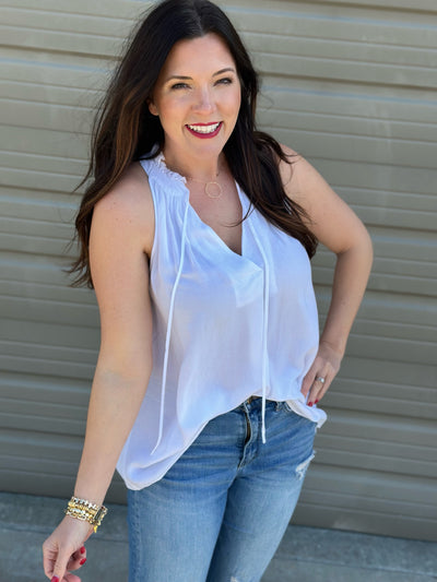 Red, White, & Hot Pink Frayed Tank - FINAL SALE