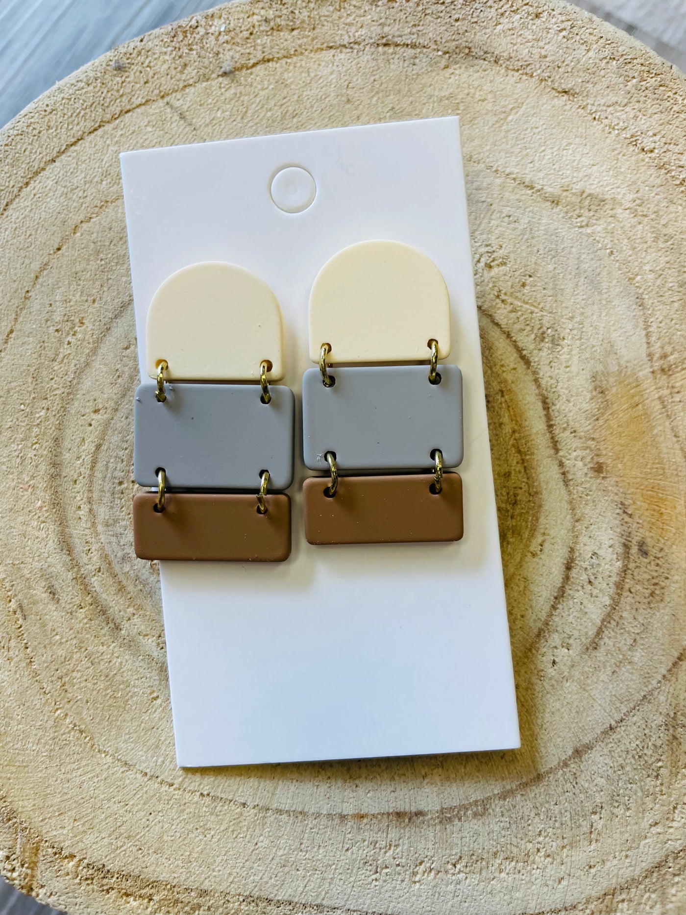 Neutral 3 Stack Earring