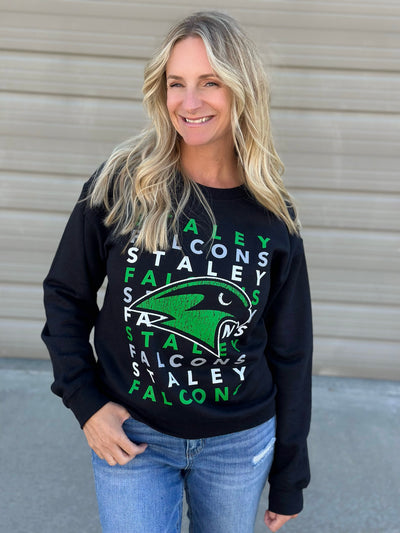 Staley Falcons Black Crewneck