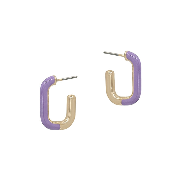 Lavendar & Gold Huggie Hoop Earring