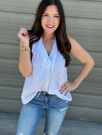 Red, White, & Hot Pink Frayed Tank - FINAL SALE