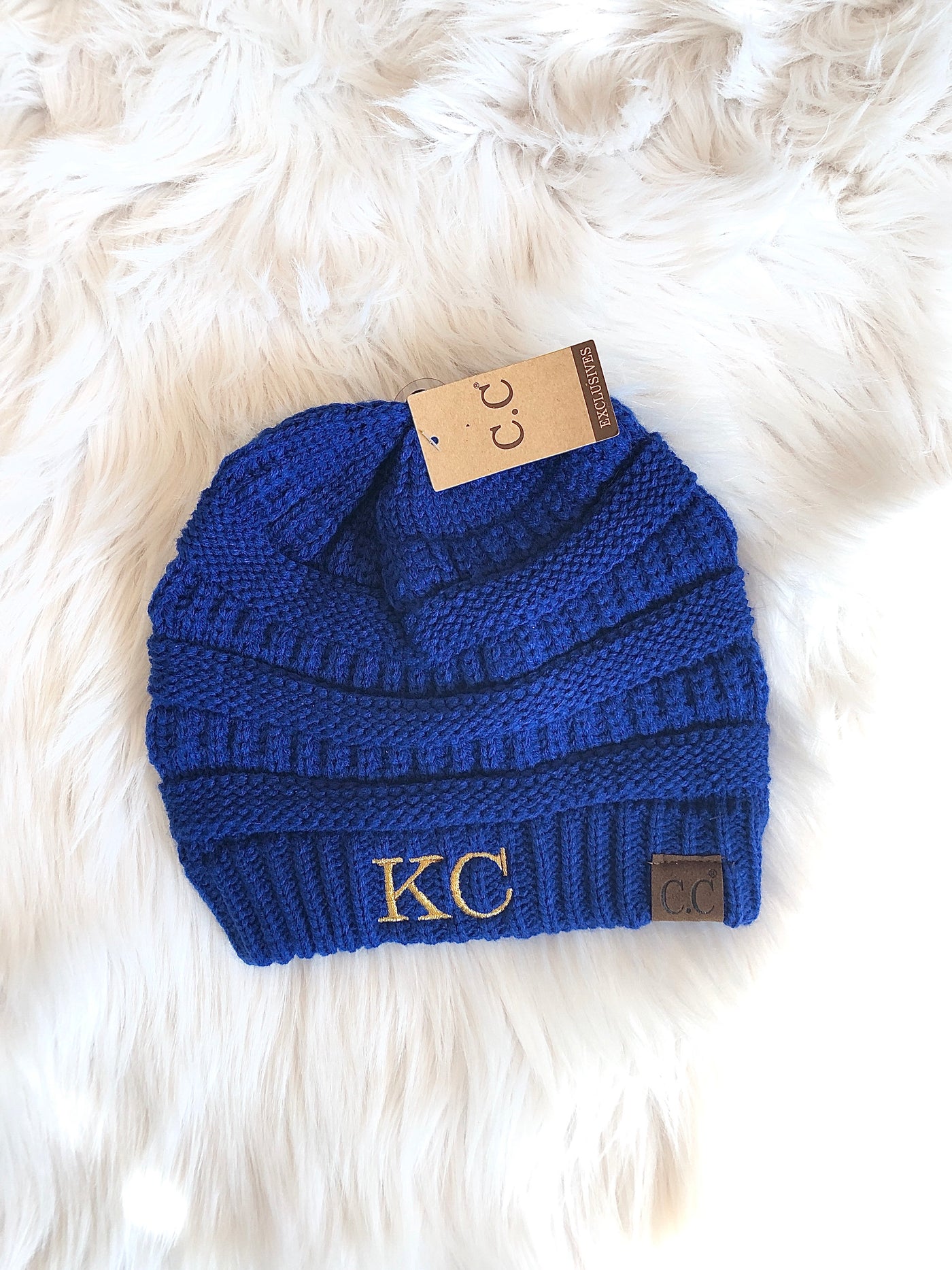 KC Royal Blue CC Beanie (no pom)- Final Sale