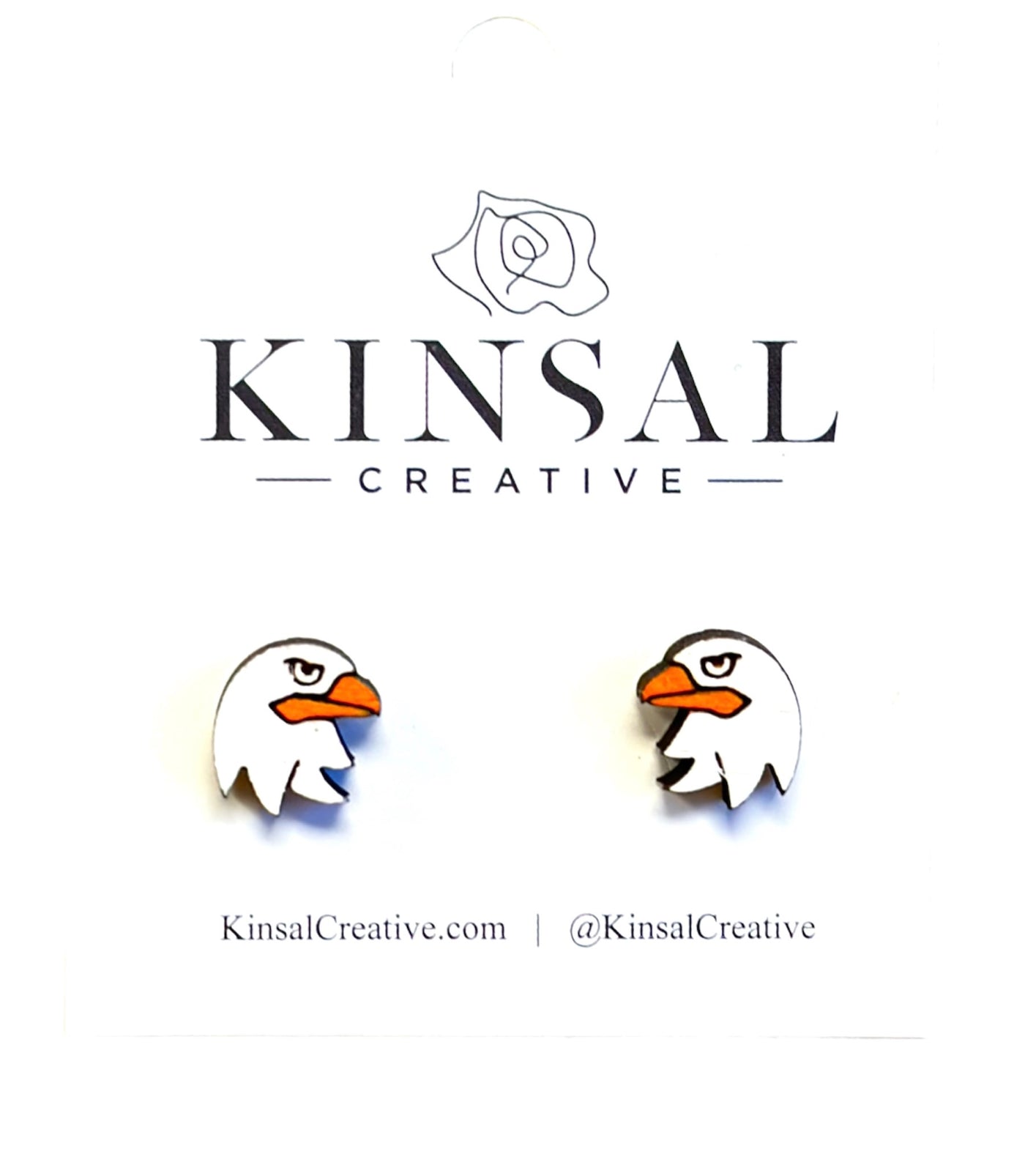Eagle Wood Stud Earrings
