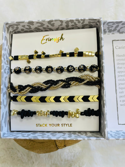 Gold & Black Erimish Bracelet Set